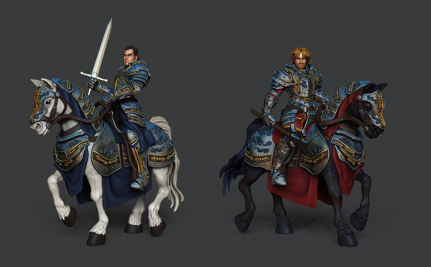 35mm Mounted Knights | Ser Andur and Ser Humphry | Resin 3D Print | Ronin Arts Workshop