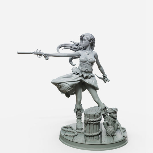 Marina | Sexy Pirate | Female Miniatures | Clothed or Nude | Resin 3D Printed Pinup