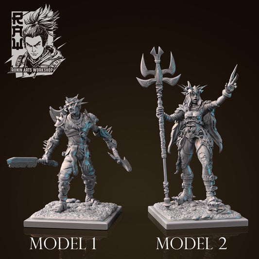 Buran and Shibel | Marauders | Resin 3D Print | Miniature | DnD | Pathfinder | Ronin Arts Workshop