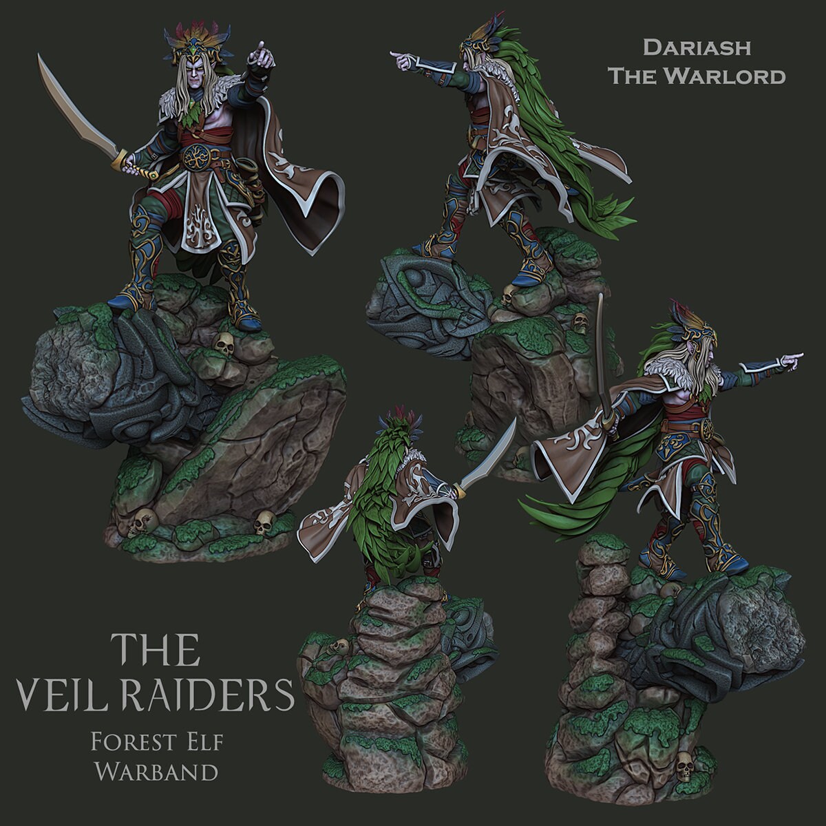 Wood Elf Warband | The Veil Raiders | Resin 3D Printed Miniature | Ronin Arts Workshop