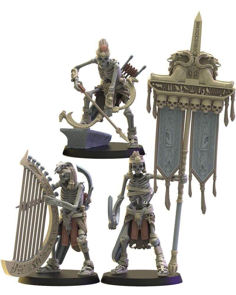 Khnum Archers Command Group | Undying Dynasties | Lost Kingdom Miniatures | Warhammer Proxy | Kings of War | RPG | D&D | Tabletop