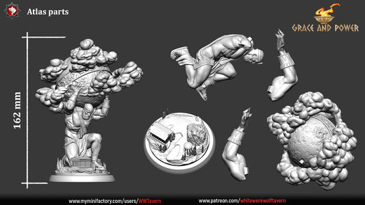 Atlas | Grace and Power | Resin 3D Printed Miniature | White Werewolf Tavern