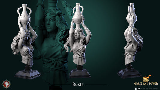Hetaira | Grace and Power | Bust | Resin 3D Printed Miniature | White Werewolf Tavern