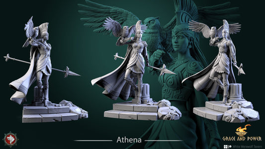 Athena | Grace and Power | Multiple Scales | Resin 3D Printed Miniature | White Werewolf Tavern