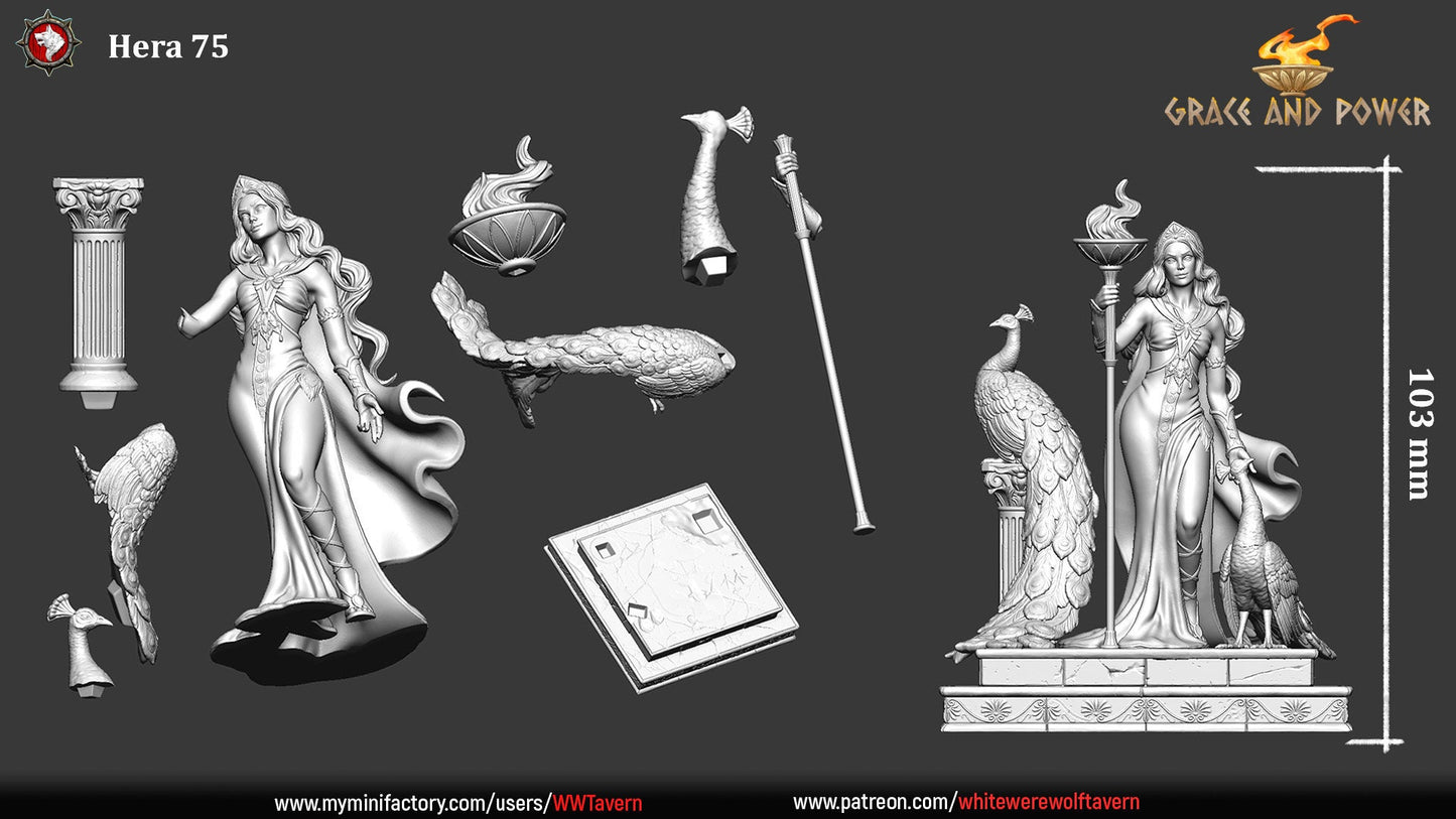Hera | Grace and Power | Multiple Scales | Resin 3D Printed Miniature | White Werewolf Tavern