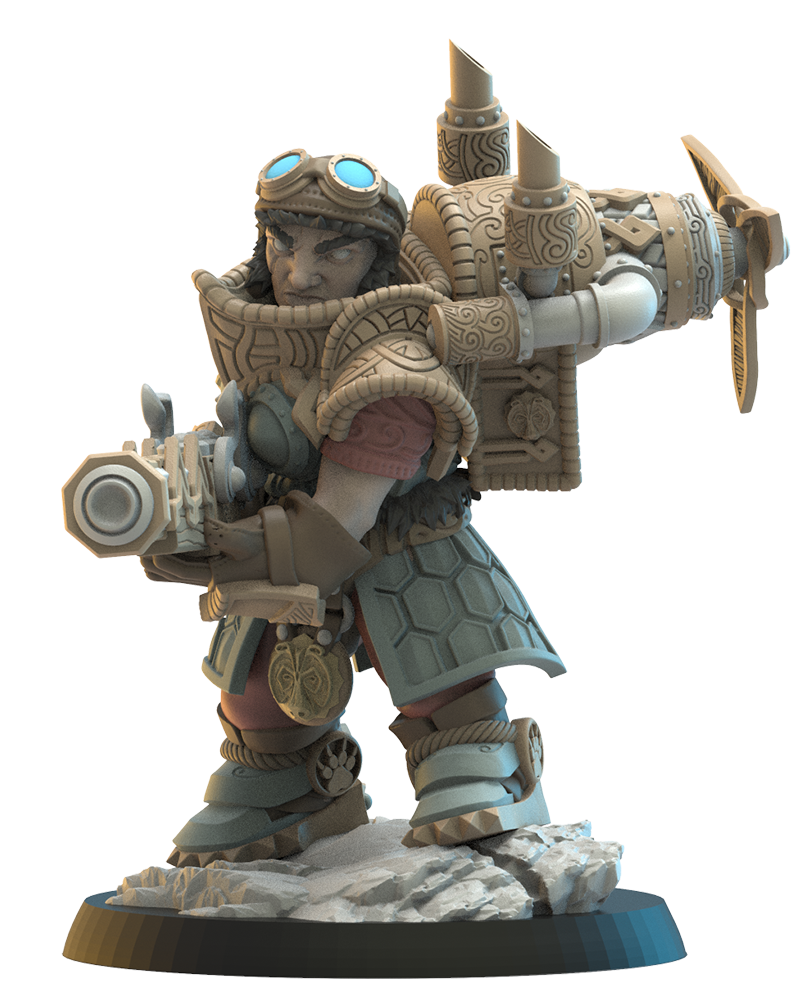 Inga, Engineer Captain | Niavellir Dwarves | Lost Kingdom Miniatures
