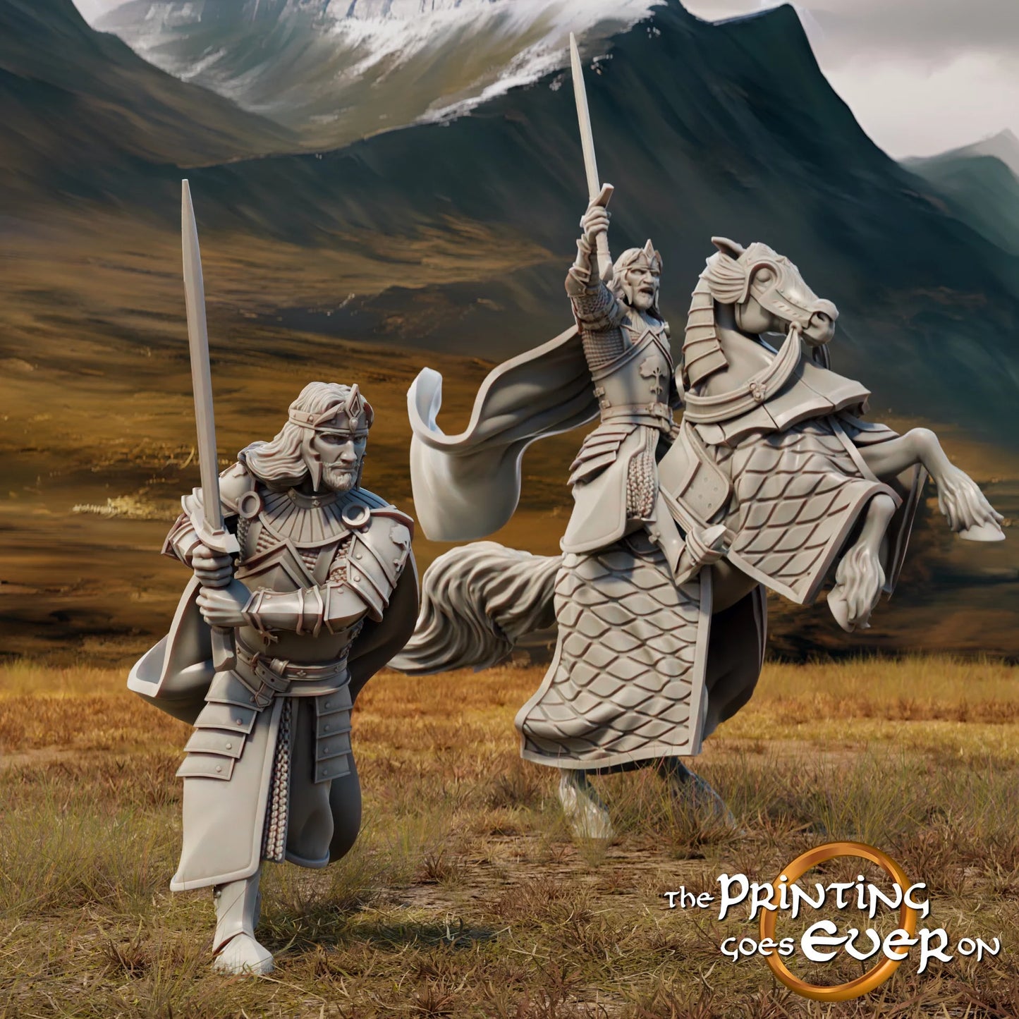 King Aranglor – On Foot and Mounted | Last Stand | MESBG | The Printing Goes Ever On