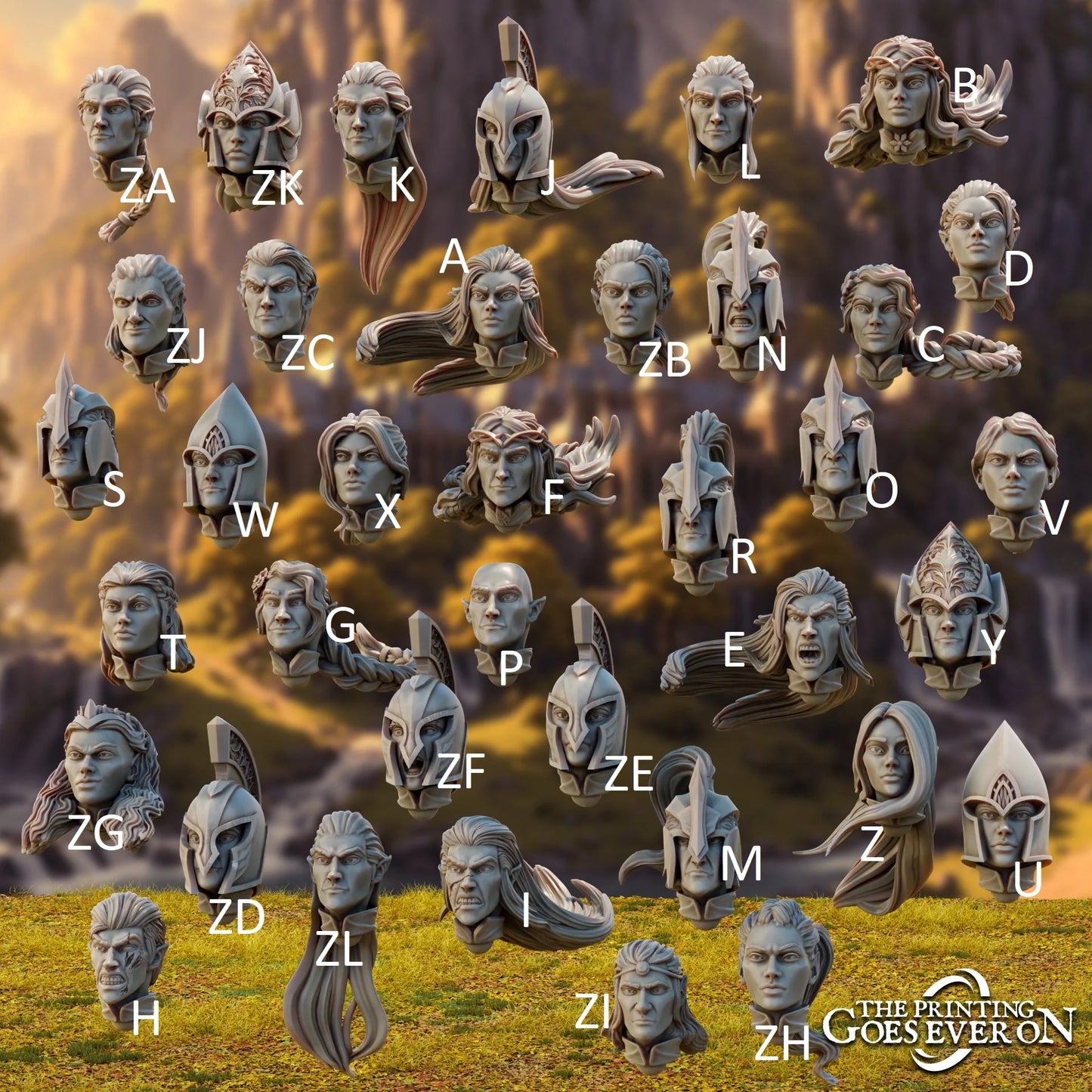 Bits - Elven Heads | Tales of the Elven Kingdoms | The Printing Goes Ever On
