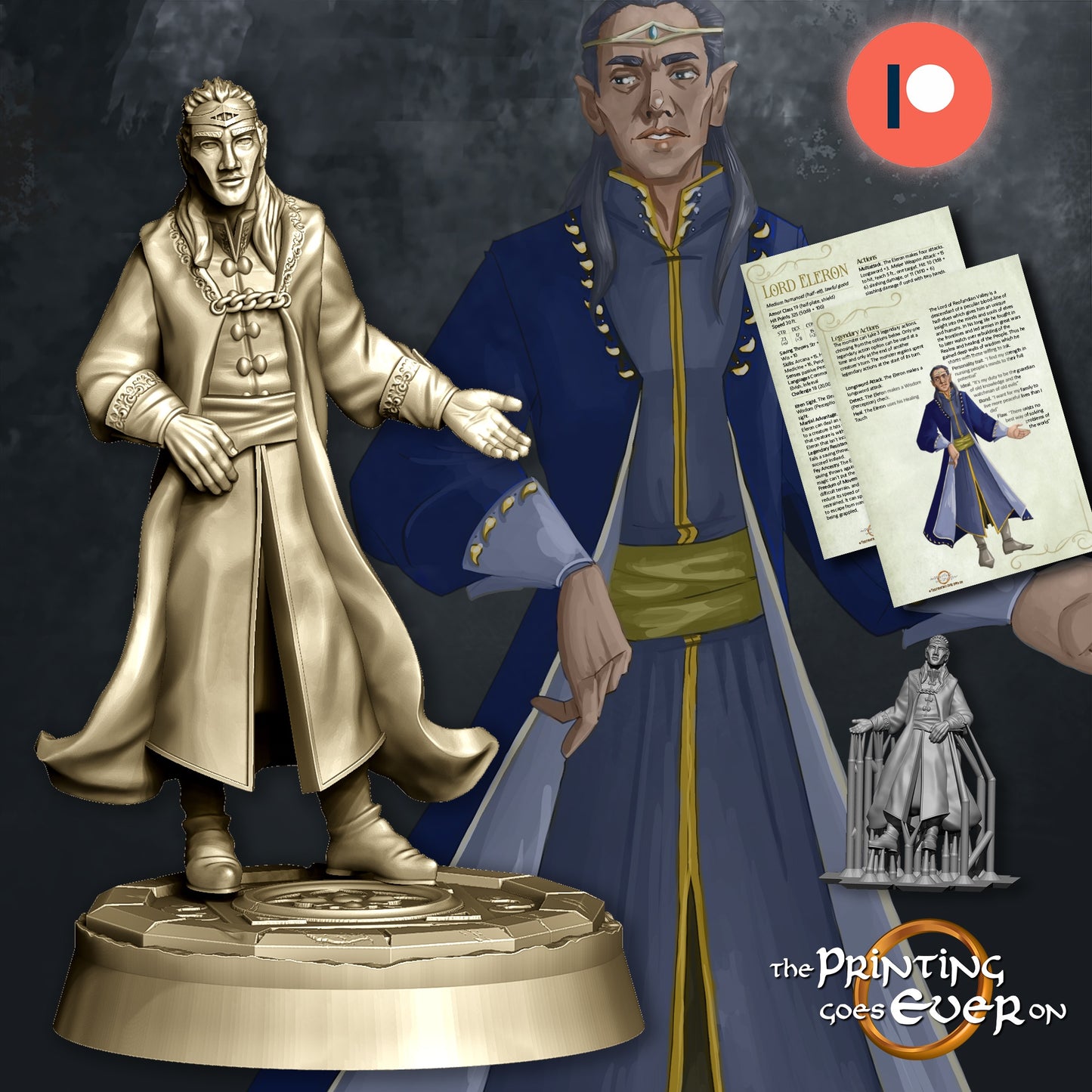 Lord Eleron | The Elves Assemble | MESBG | The Printing Goes Ever On