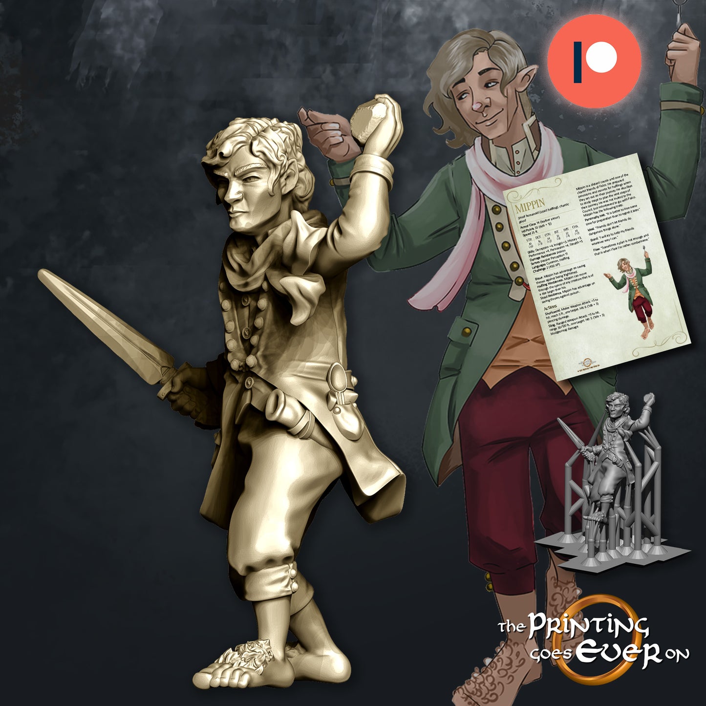 Mippin - fighting | Into the Mountains | MESBG | The Printing Goes Ever On