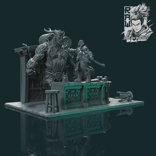 Tavern Brawl | Diorama | Fantasy Tavern | Resin 3D Printed Miniature | Ronin Arts Workshop