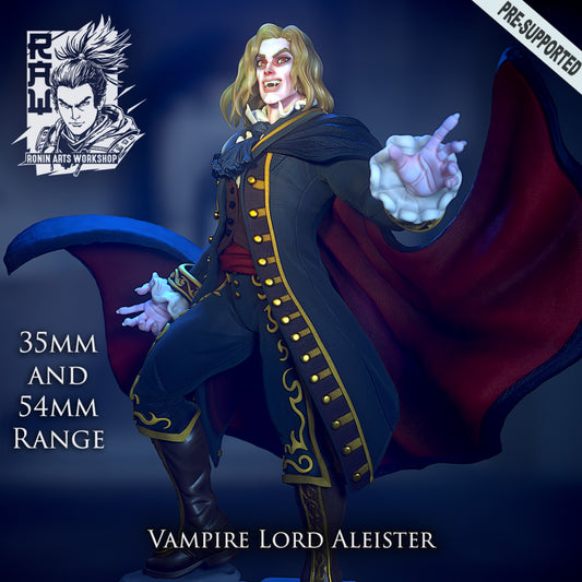 Vampire Lord Aleister | The Red Eclipse | 28mm - 120mm | Resin 3D Printed | Ronin Arts Workshop