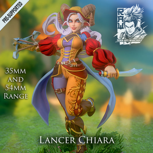 Lancer Chiara | Galisantio Lancers | 28mm-120mm Scale | Resin 3D Printed Miniature | Ronin Arts Workshop