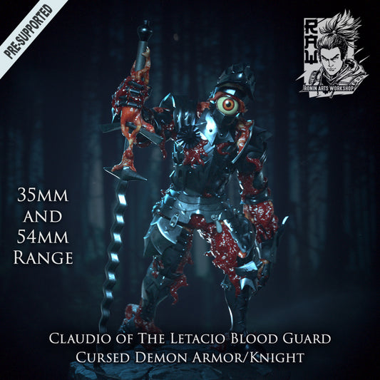 Demon Knight Claudio | Mutated Demon Knights | 28mm - 120mm Scale | Resin 3D Print | Miniature | Pathfinder| DND  | Ronin Arts Workshop