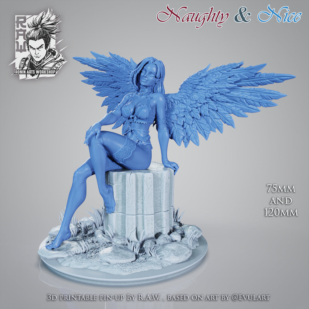 Naughty and Nice | Clothed or Nude | Resin 3D Printed Pinup | Ronin Arts Workshop