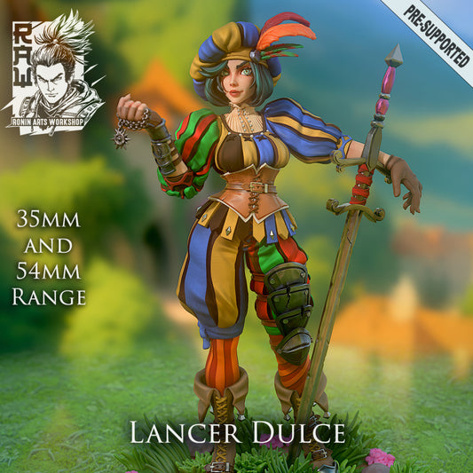 Lancer Dulce | Galisantio Lancers | 28mm-120mm Scale | Resin 3D Printed Miniature | Ronin Arts Workshop