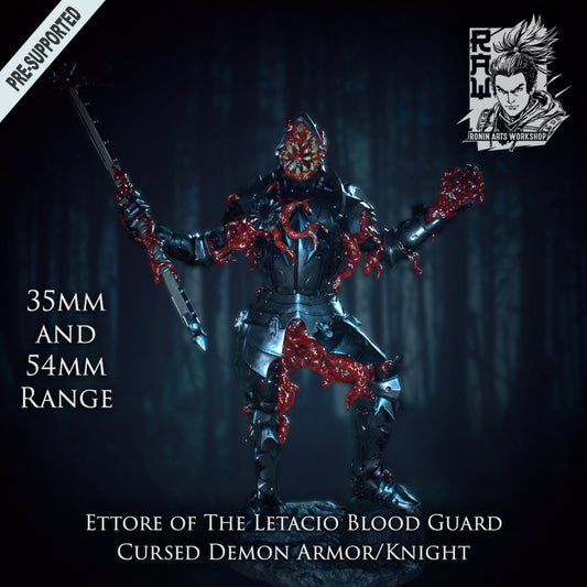 Demon Knight Ettore | Mutated Demon Knights | 28mm - 120mm Scale | Resin 3D Print | Miniature | Pathfinder| DND  | Ronin Arts Workshop