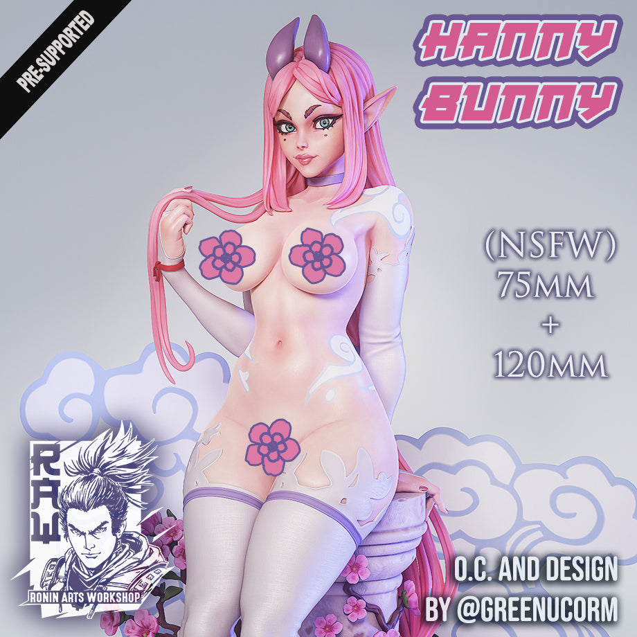 Hanny Bunny | Clothed or Nude | Resin 3D Printed Pinup | Ronin Arts Workshop