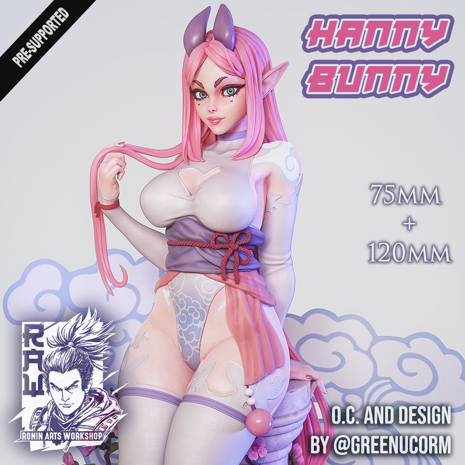 Hanny Bunny | Clothed or Nude | Resin 3D Printed Pinup | Ronin Arts Workshop