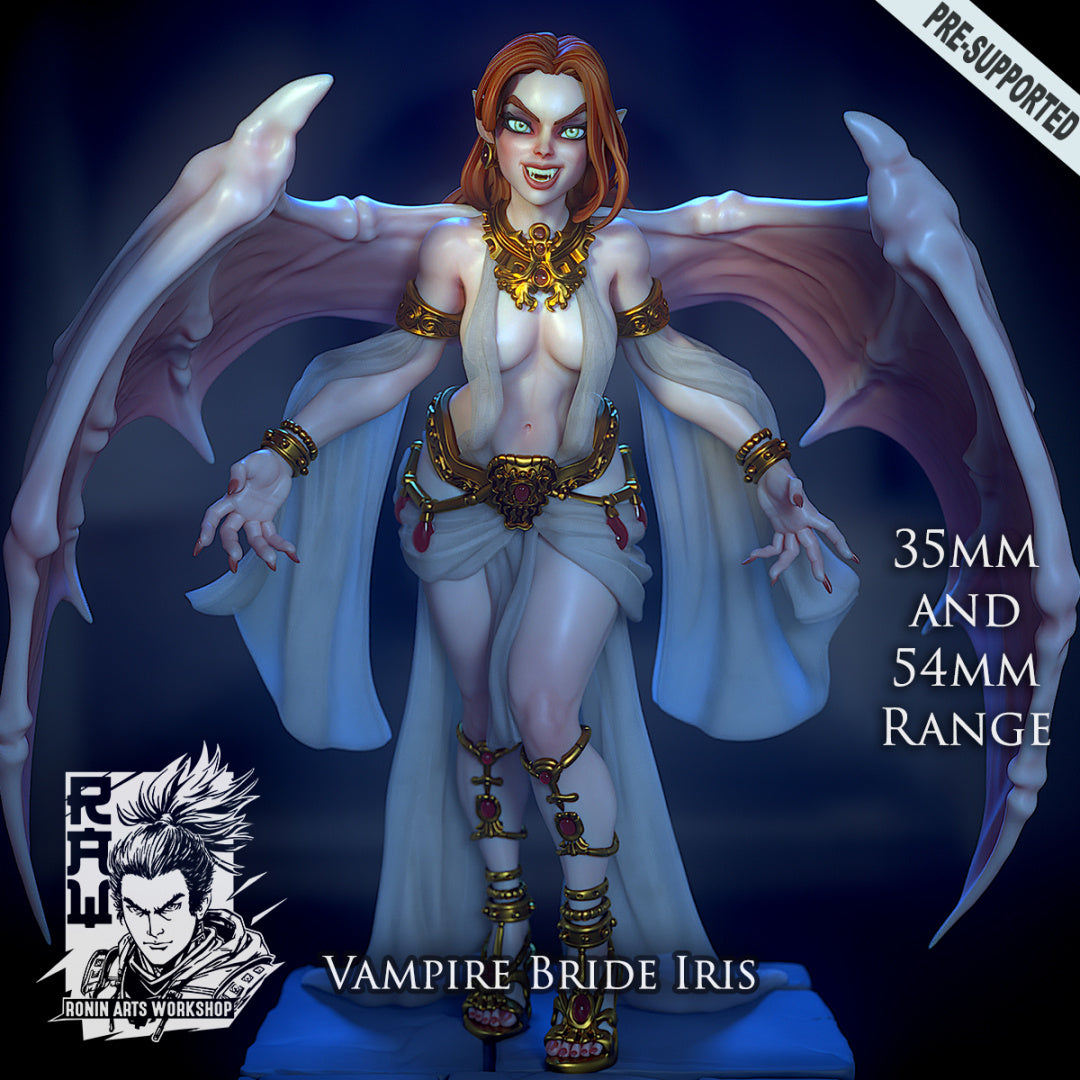 Vampire Bride Iris | SFW or NSFW | The Red Eclipse | 28mm - 120mm | Resin 3D Printed | Ronin Arts Workshop