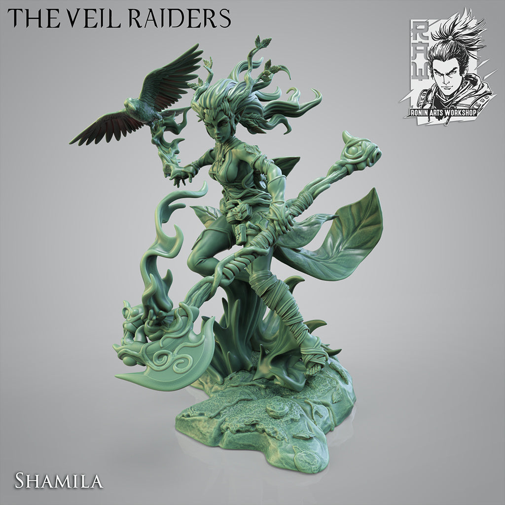 Shamila, Wood Elf Druid  | The Veil Raiders | Resin 3D Printed Miniature | Ronin Arts Workshop