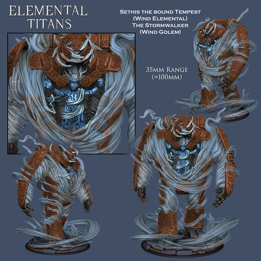 Sethis the Tempest + Storm Walker | Massive Air Golem | Elementals | Resin 3D Printed Miniature | Ronin Arts Workshop | DnD