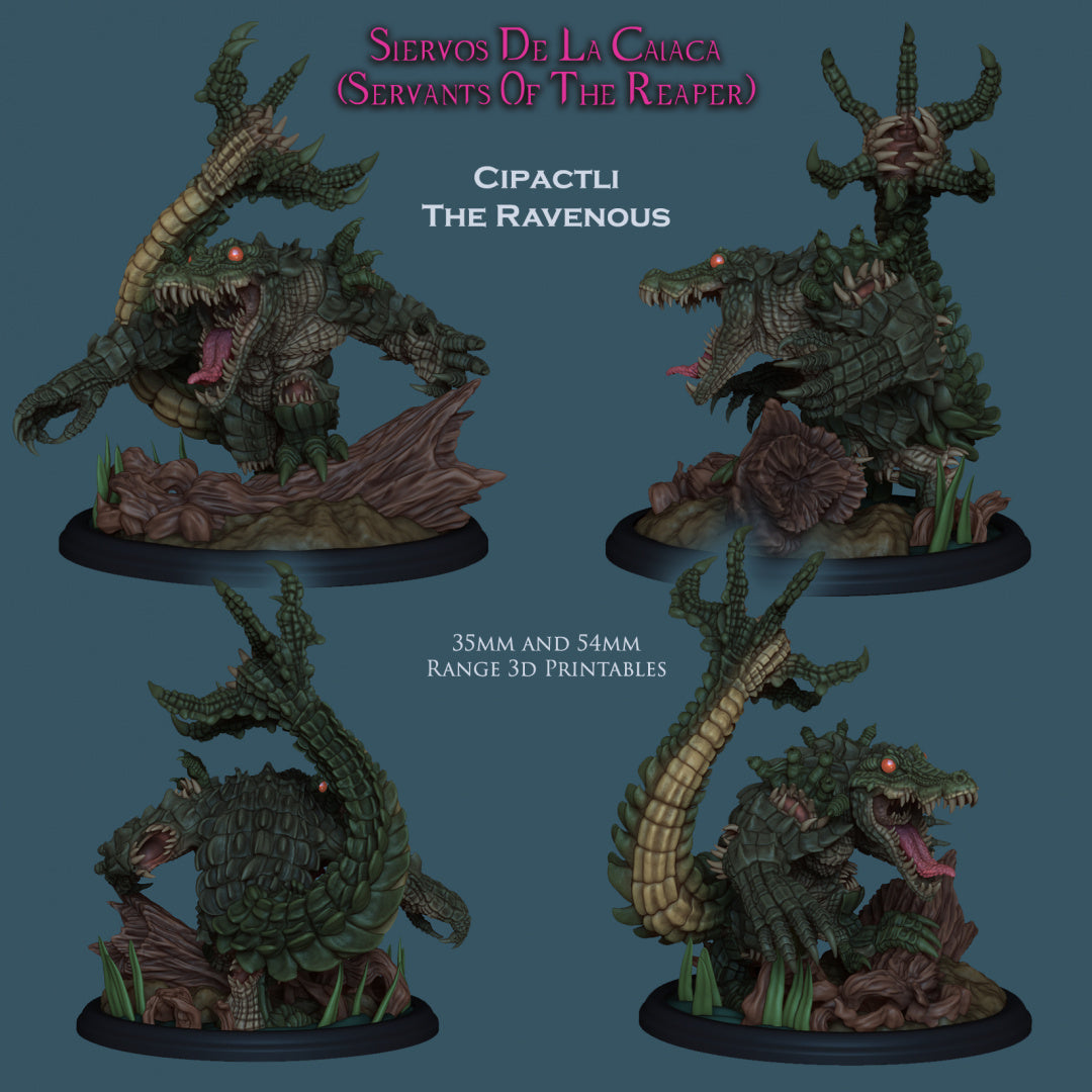 Cipatli, the Ravenous | Servants of the Reaper | 28-120mm Scale | Resin 3D Printed Miniature | Ronin Arts Workshop | Guild Wars