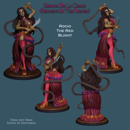 Rocio, the Red Blight | Servants of the Reaper | 32-120mm Scale | Resin 3D Printed Miniature | Ronin Arts Workshop | Guild Wars