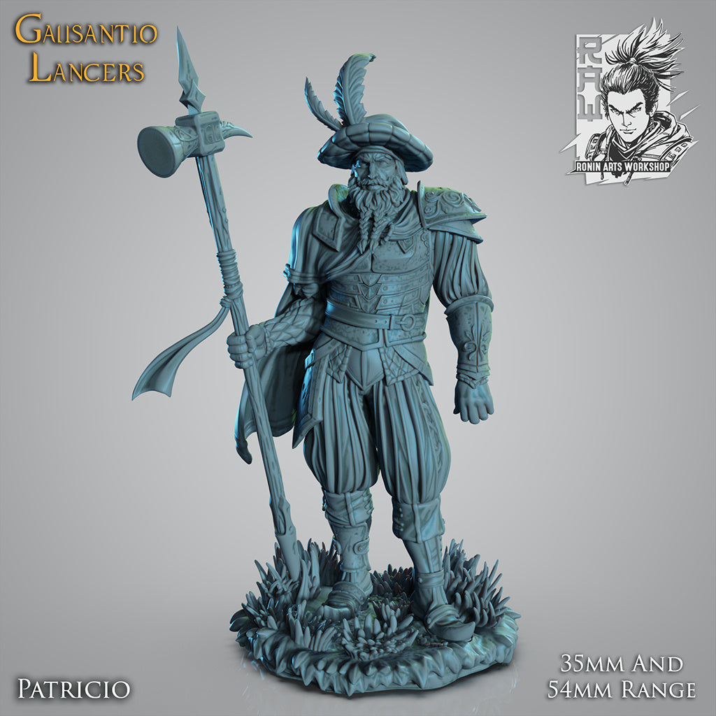 Lancer Patricio | Galisantio Lancers | 28mm-120mm Scale | Resin 3D Printed Miniature | Ronin Arts Workshop
