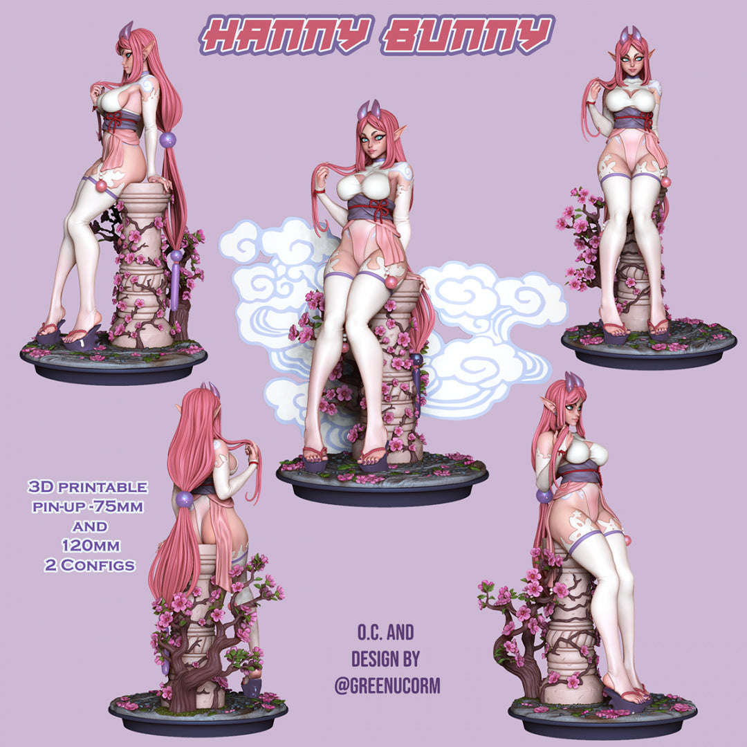 Hanny Bunny | Clothed or Nude | Resin 3D Printed Pinup | Ronin Arts Workshop