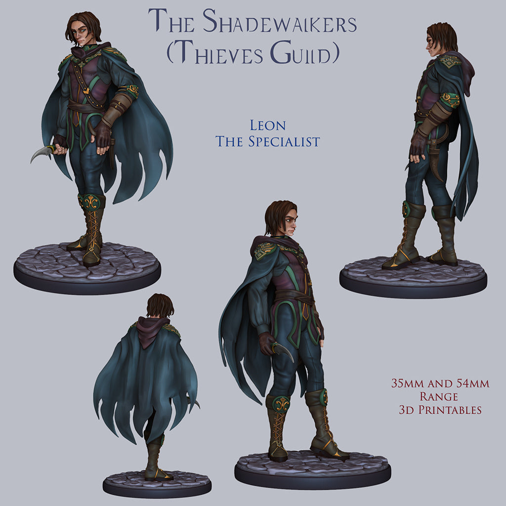 Leon The Specialist | The Shadewalkers | 28mm-120mm Scale | Resin 3D Printed Miniature | Ronin Arts Workshop