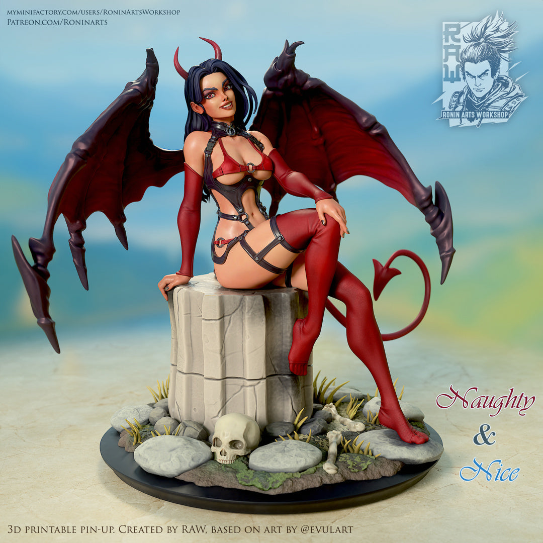 Naughty and Nice | Clothed or Nude | Resin 3D Printed Pinup | Ronin Arts Workshop