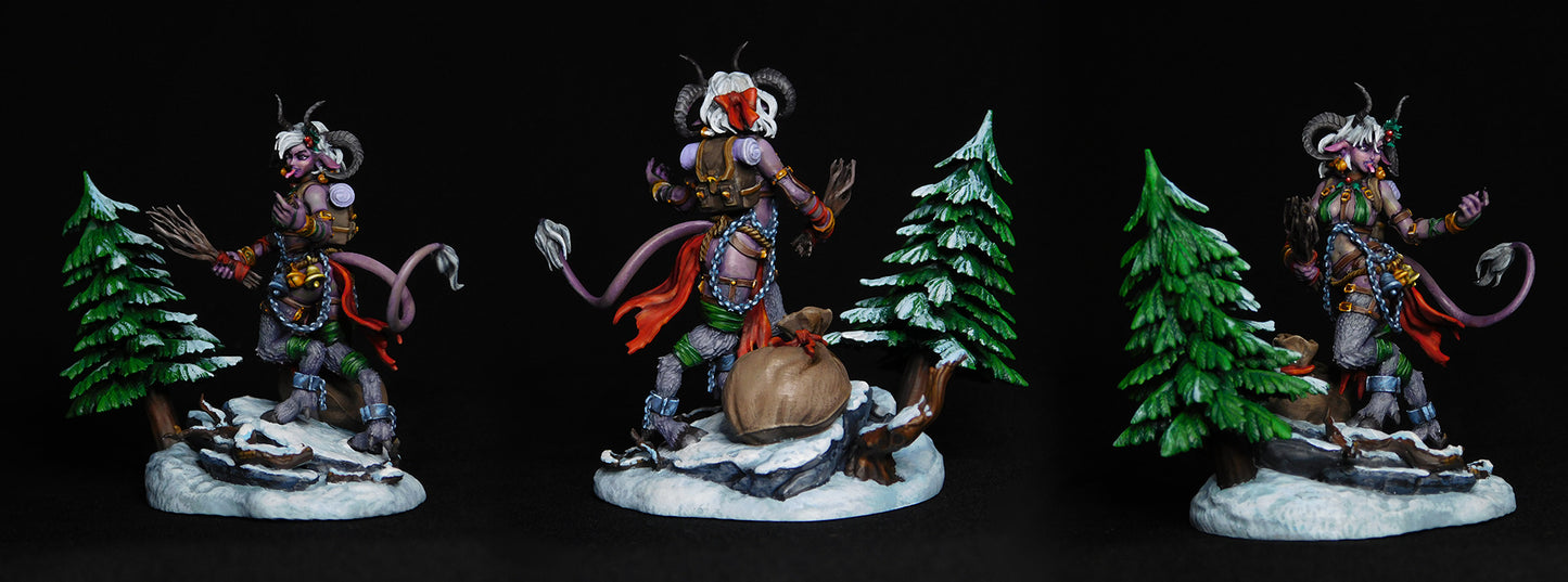 Nuri The Satyr - Lady Krampus | Multiple Scales | Resin 3D Printed Miniature | Ronin Arts Workshop