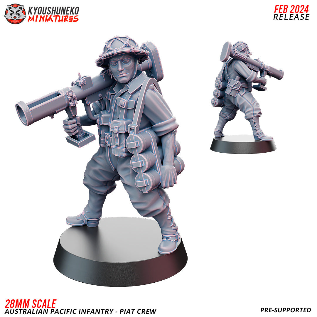 WW2 Australian Pacific Infantry - PIAT Crew | Resin 3D Printed Miniature | Kyoushuneko