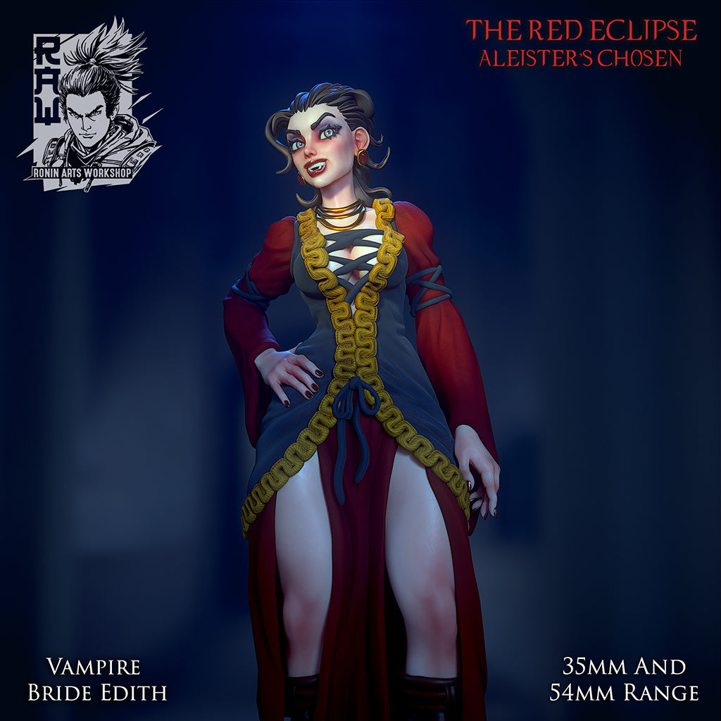 Vampire Bride Edith | The Red Eclipse | 28mm - 120mm | Resin 3D Printed | Ronin Arts Workshop