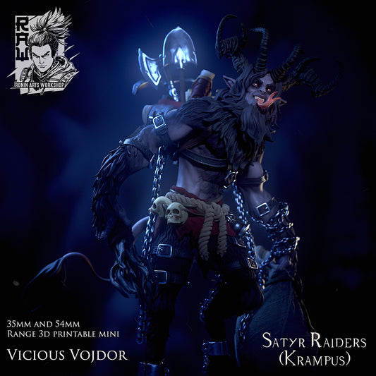 Vojdor The Satyr - Krampus | Multiple Scales | Resin 3D Printed Miniature | Ronin Arts Workshop