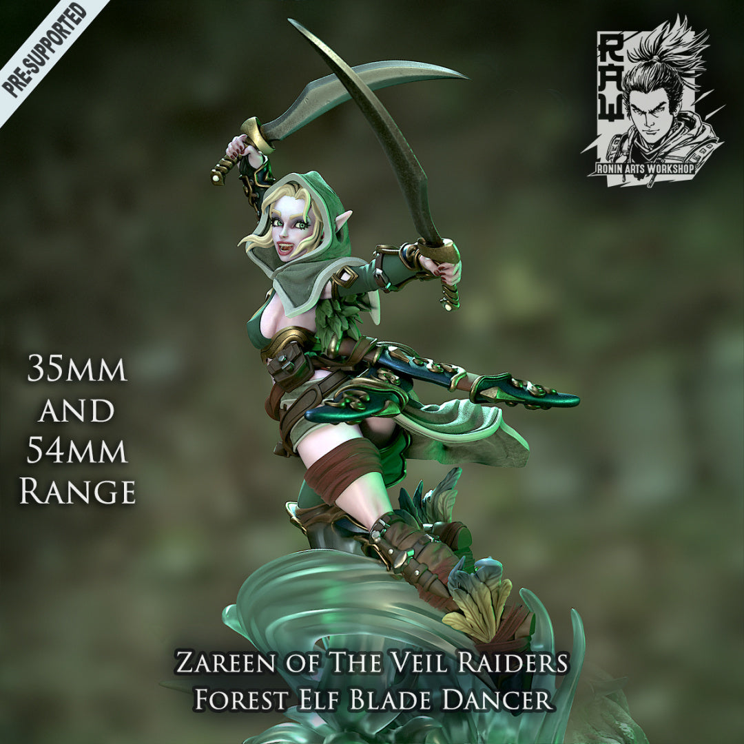 Zareen, the Blade Dancer | The Veil Raiders | Resin 3D Printed Miniature | Ronin Arts Workshop