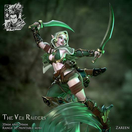 Zareen, the Blade Dancer | The Veil Raiders | Resin 3D Printed Miniature | Ronin Arts Workshop