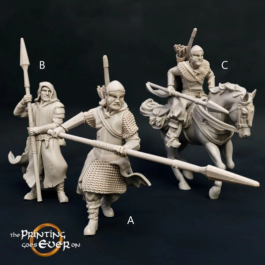 Rangers with Spears | The Ashen Rangers | MESBG | The Printing Goes Ever On