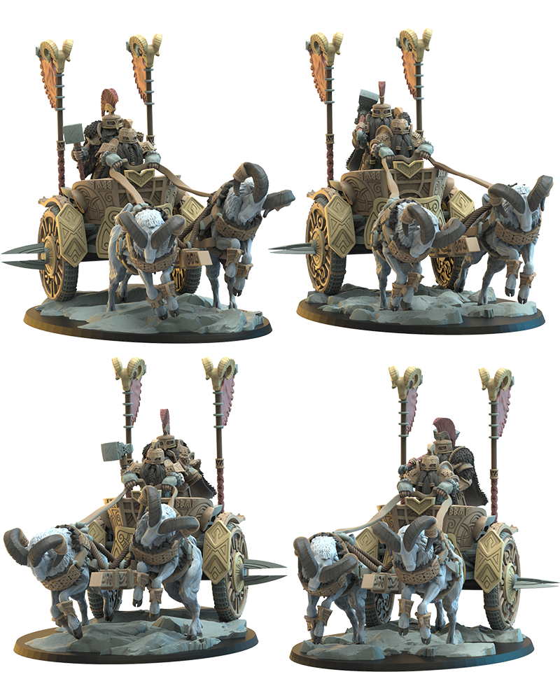 Tanngnjostr Chariots | Niavellir Dwarves | Lost Kingdom Miniatures