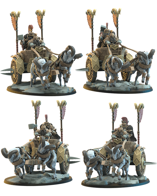 Tanngnjostr Chariots | Niavellir Dwarves | Lost Kingdom Miniatures