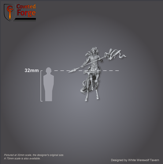 Scale reference: Torven Vinehoof at 32mm scale beside a 32mm human silhouette
