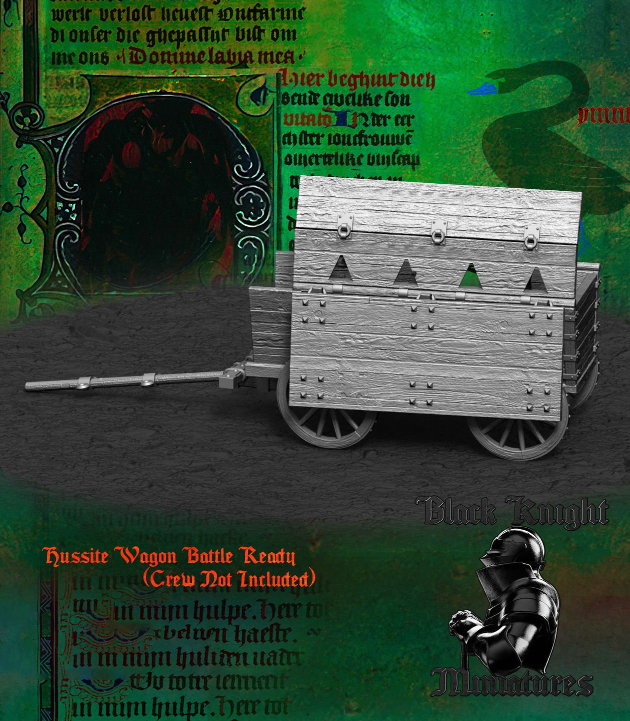 Hussite War Wagon (Battle Ready) - Black Knight Miniatures