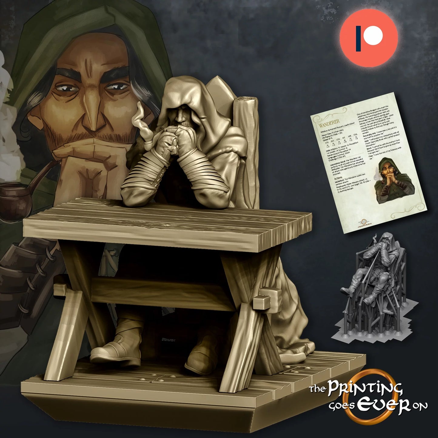 The Wanderer (Aranglor sitting at table) | The Town of Breie | MESBG | The Printing Goes Ever On