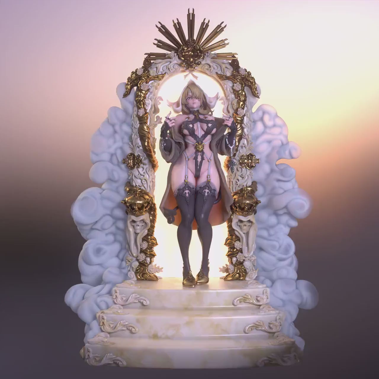 Lucia with Portal | Resin 3D Printed Pinup | Ronin Arts Workshop