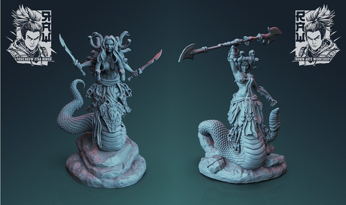 Medusa | Gorgon | Resin 3D Print | Miniature | Nude | Sexy | DnD Boss | Pathfinder