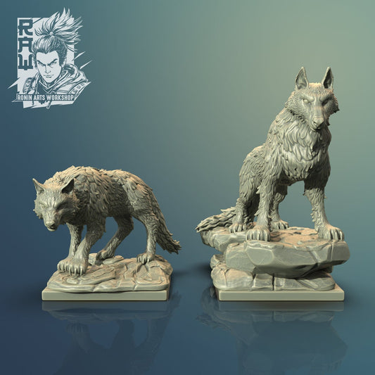 Wolf | Resin 3D Printed Miniature | Ronin Arts Workshop