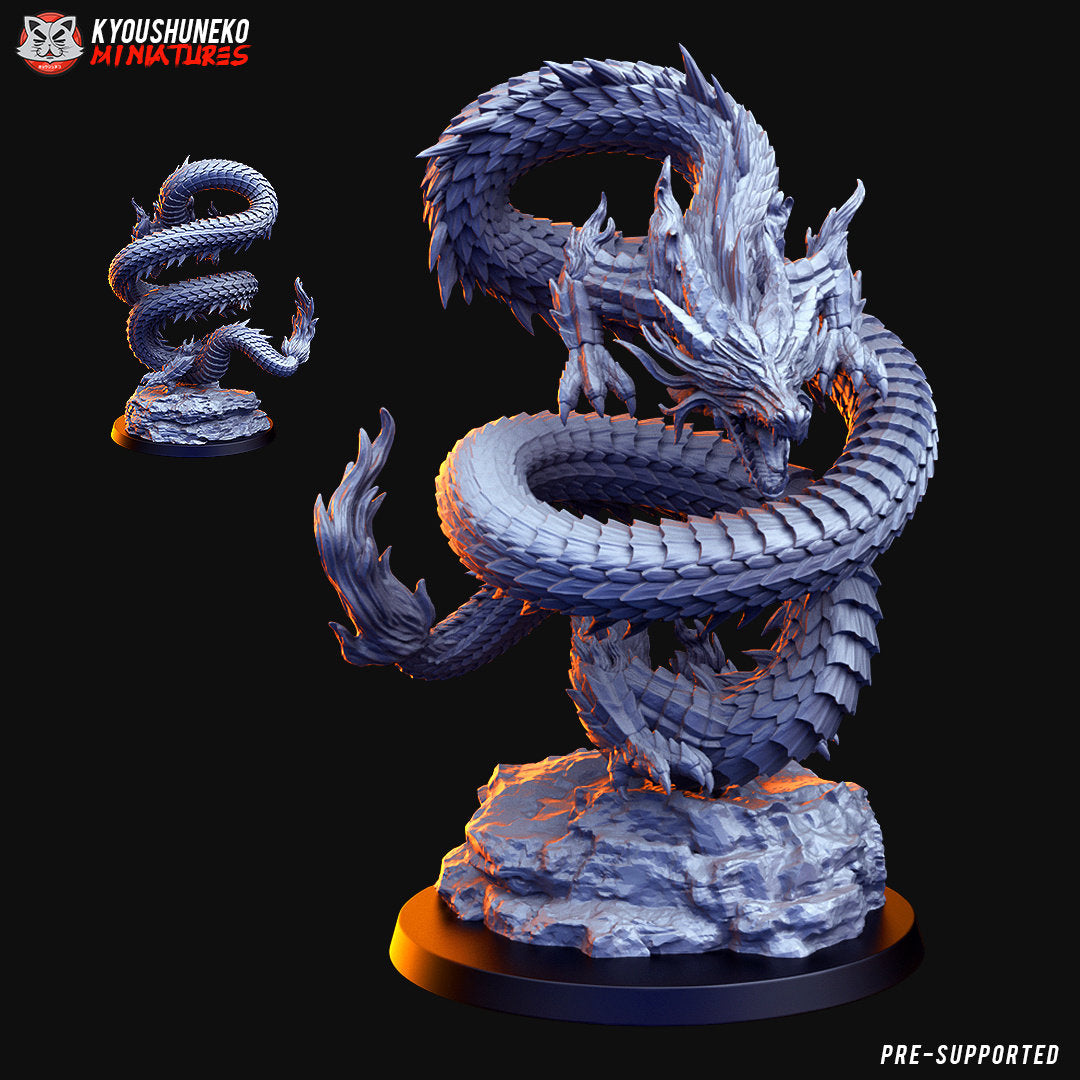japanese water monsters Mizuchi Water Dragon – Nippon Tabletop Miniature – Coveted Forge
