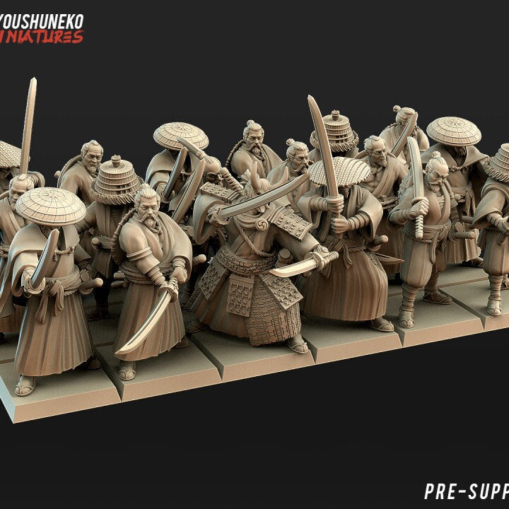 Japanese Ronin | Resin 3D Printed Miniatures | Kyoushuneko | Table Top Gaming | RPG | D&D | Pathfinder