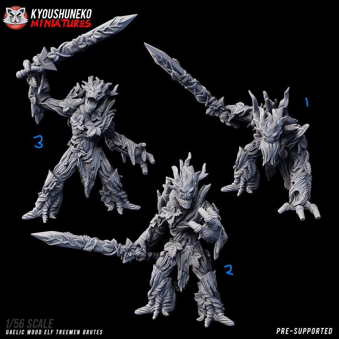 Dryad / Treemen Brute (Gaelic Wood Elves) | Resin 3D Printed Miniatures | Kyoushuneko | Table Top Gaming | RPG | D&D | Pathfinder